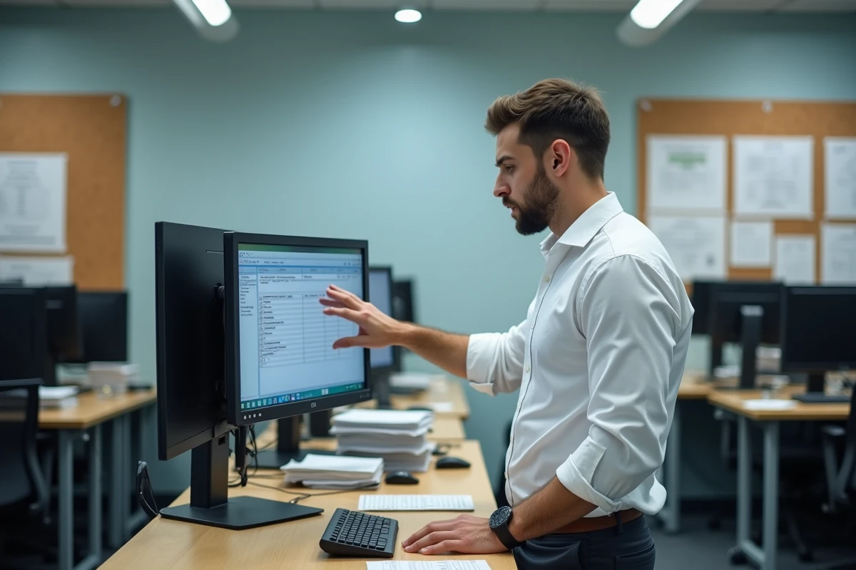 Administrateur scolaire paramétrant les compétences sur la plateforme LSU académie de Versailles