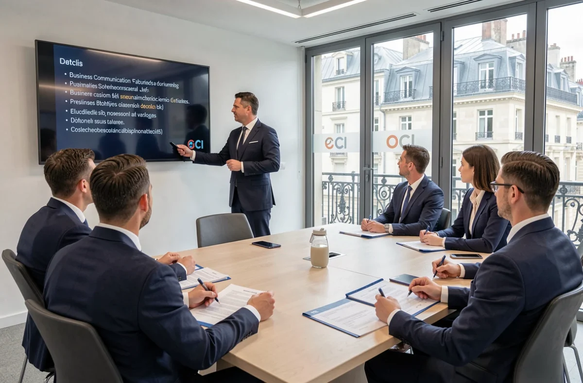 Formateur professionnel animant une session de formation linguistique pour adultes à la CCI Formation Nord de France