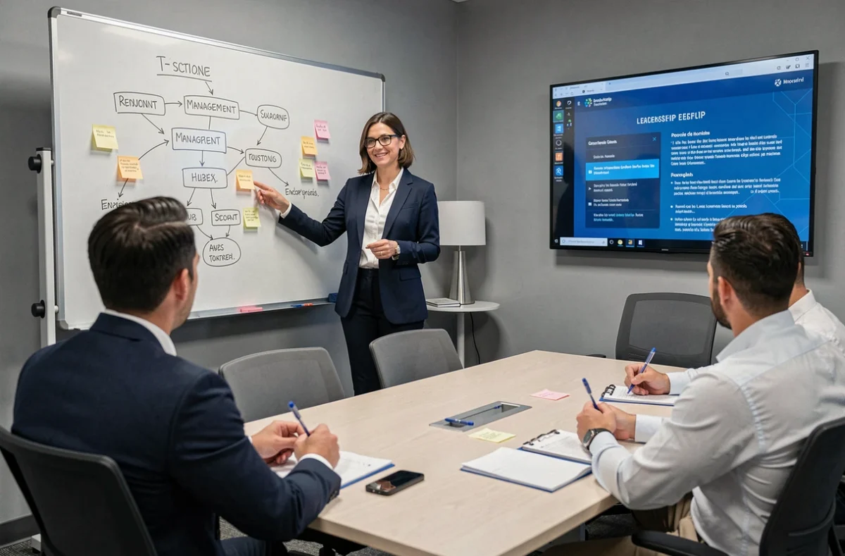 Formatrice Cegos animant une session de formation en management et compétences transversales