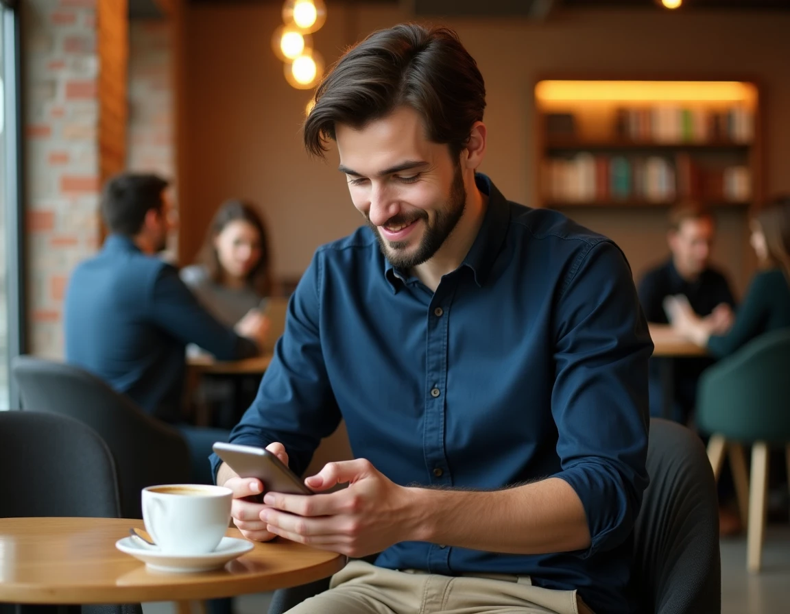 Étudiant consultant son emploi du temps scolaire sur mobile dans un espace de coworking urbain