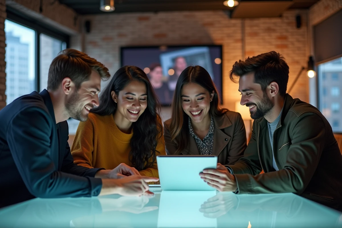 Groupe de jeunes professionnels collaborant autour d