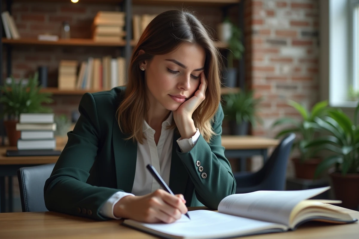 Jeune femme en réunion dans un espace créatif