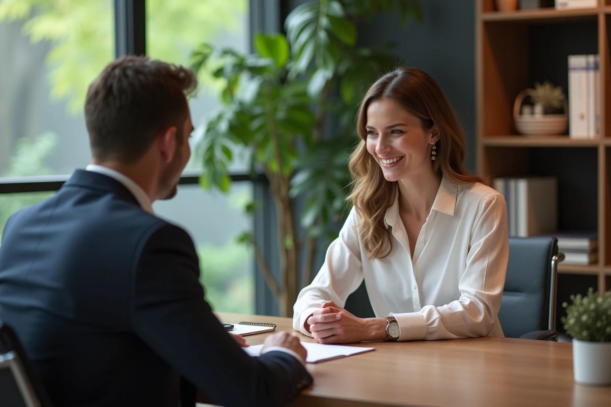 Manager en réunion individuelle dans un bureau chaleureux